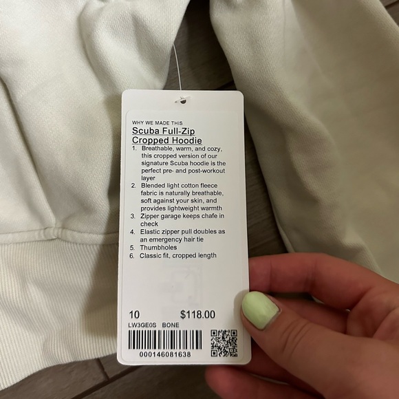 Full Zip Cropped Scuba in Bone - Picture 2 of 4